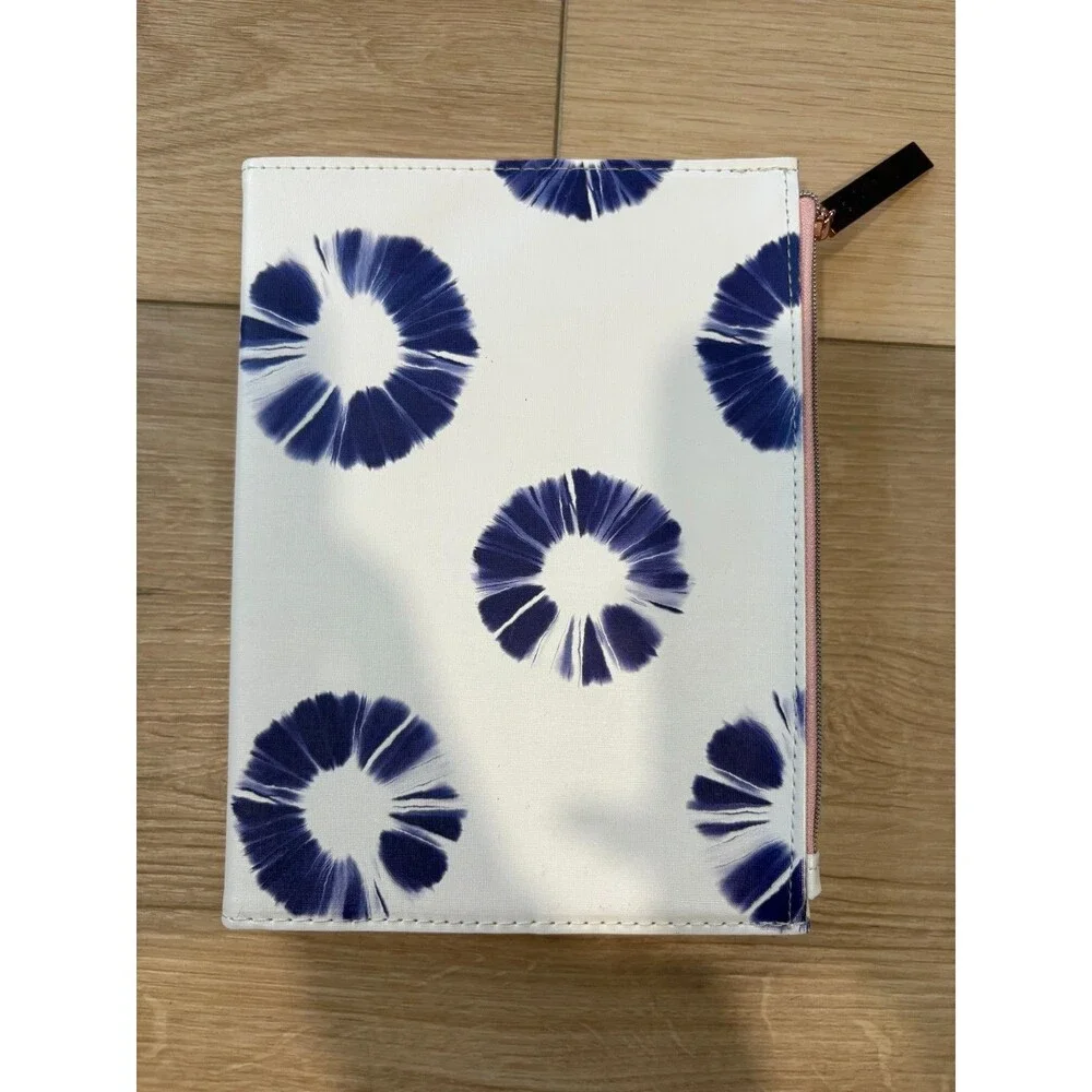 Make Moments Into Memories Blue Floral Notebook with Attached Rose Gold Zipper P